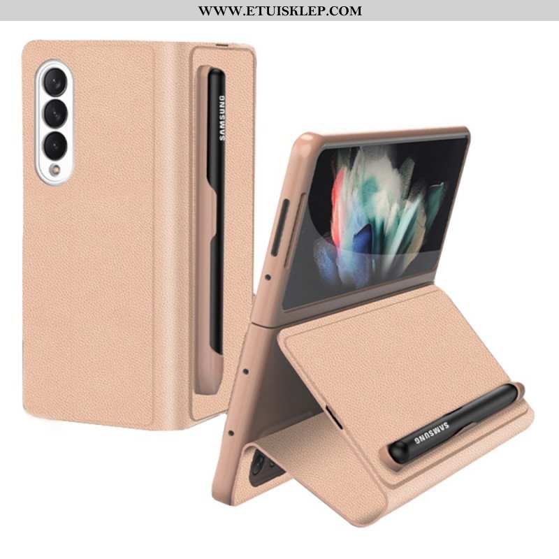 Etui Na Telefon do Samsung Galaxy Z Fold 3 5G Etui Folio Uchwyt Na Rysik Ze Sztucznej Skóry